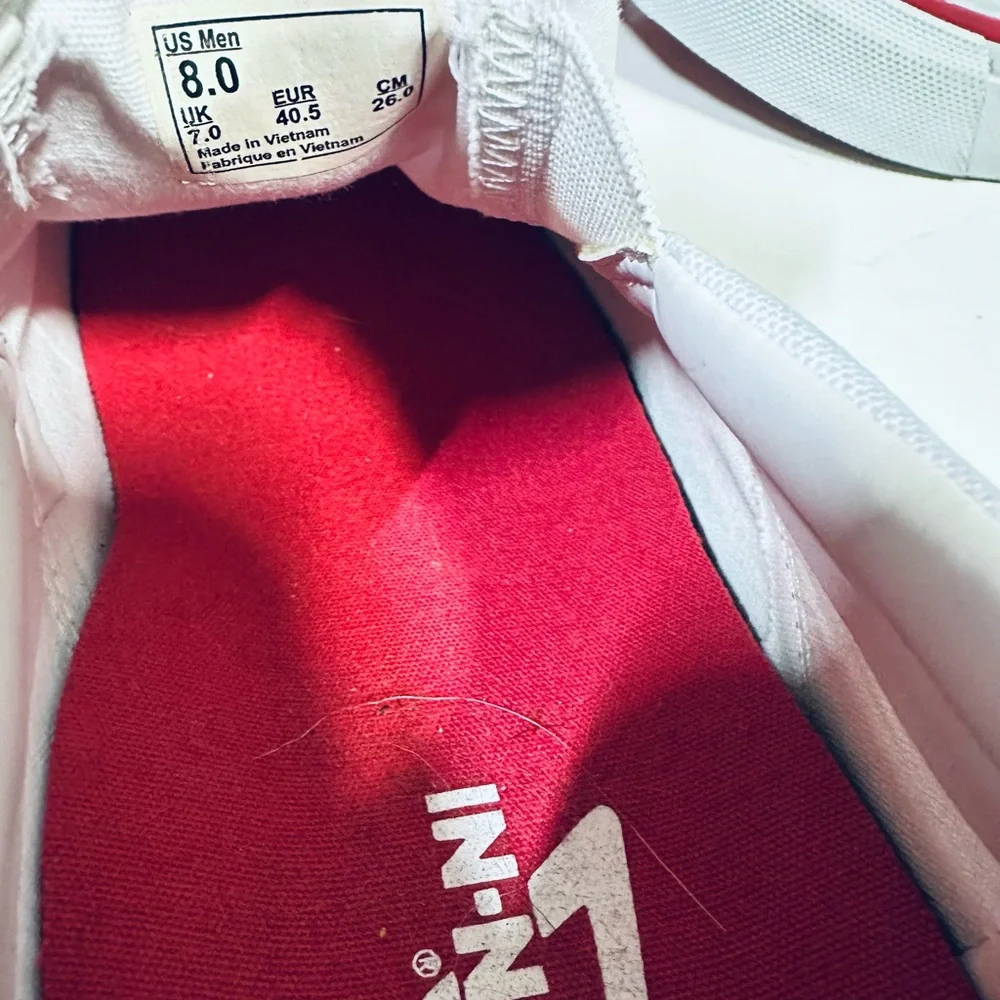 In n Out White Slip-On Shoes with Classic Red Palm Tree Design